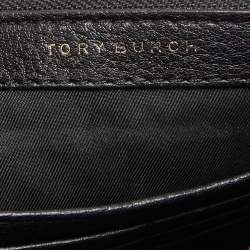 Pre Owned Tory Burch Black Leather Zip Pouch Crossbody Bag
