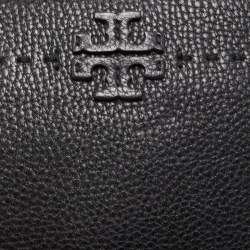 Pre Owned Tory Burch Black Leather Zip Pouch Crossbody Bag