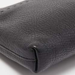 Pre Owned Tory Burch Black Leather Zip Pouch Crossbody Bag