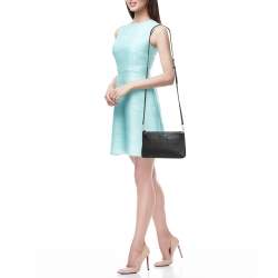 Pre Owned Tory Burch Black Leather Zip Pouch Crossbody Bag