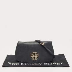 Pre Owned Tory Burch Black Leather Britten Crossbody Bag