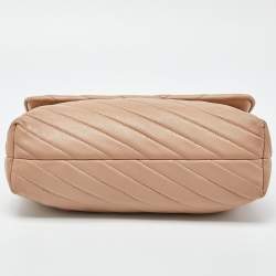 Pre Owned Tory Burch Beige Leather Kira Flap Shoulder Bag