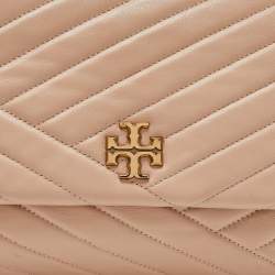 Pre Owned Tory Burch Beige Leather Kira Flap Shoulder Bag