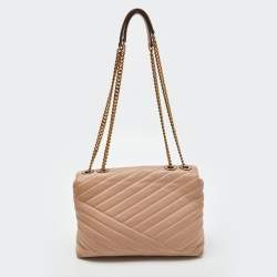 Pre Owned Tory Burch Beige Leather Kira Flap Shoulder Bag