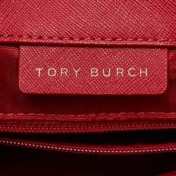 Pre Owned Tory Burch Red Leather Medium York Buckle Tote
