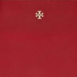 Pre Owned Tory Burch Red Leather Medium York Buckle Tote
