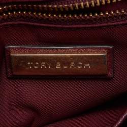 Pre Owned Tory Burch Burgundy Leather Large Fleming Shoulder Bag
