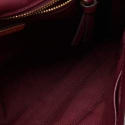 Pre Owned Tory Burch Burgundy Leather Large Fleming Shoulder Bag