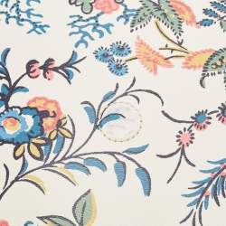 Pre Owned Tory Burch White Floral Print Leather Parker Chain Shoulder Bag