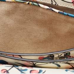 Pre Owned Tory Burch White Floral Print Leather Parker Chain Shoulder Bag