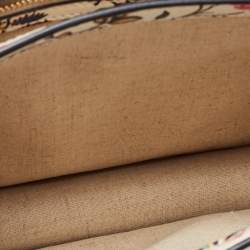 Pre Owned Tory Burch White Floral Print Leather Parker Chain Shoulder Bag