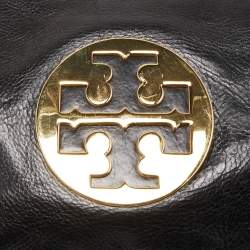 Pre Owned Tory Burch Black Glossy Leather Reva Chain Clutch