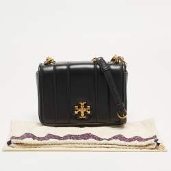 Pre Owned Tory Burch Black Quilted Leather Kira Shoulder Bag