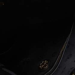 Pre Owned Tory Burch Black Leather Whipstitch Fold Over Crossbody Bag