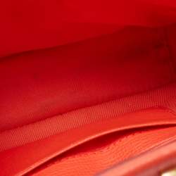 Pre Owned Tory Burch Coral Red Leather Mini Kira Shoulder Bag