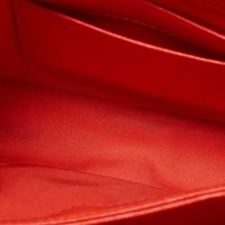 Pre Owned Tory Burch Coral Red Leather Mini Kira Shoulder Bag