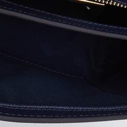 Tory Burch Blue Python Effect and Leather Robinson Flap Top Handle Bag
