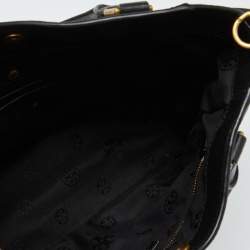 Pre Owned Tory Burch Black Leather Double Pocket Satchel