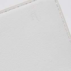 Pre Owned Tory Burch White Floral Print Leather Parker Chain Shoulder Bag