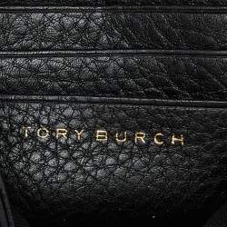 Pre Owned Tory Burch Black Leather Flap Crossbody Bag