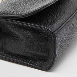 Pre Owned Tory Burch Black Leather Flap Crossbody Bag