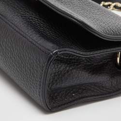 Pre Owned Tory Burch Black Leather Flap Crossbody Bag