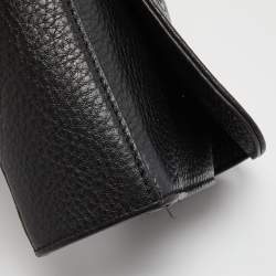 Pre Owned Tory Burch Black Leather Flap Crossbody Bag