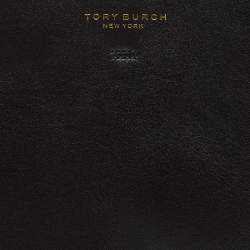 Pre Owned Tory Burch Black Leather Block-T Shopper Tote 