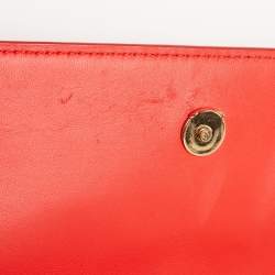 Pre Owned Tory Burch Red Quilted Leather Large Fleming Shoulder Bag