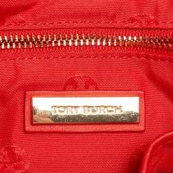 Pre Owned Tory Burch Red Quilted Leather Large Fleming Shoulder Bag