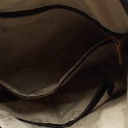 Pre Owned Tory Burch Black Leather Amanda Foldover Crossbody Bag