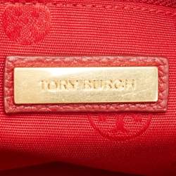 Pre Owned Tory Burch Red Leather Chelsea Flap Shoulder Bag