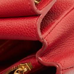 Pre Owned Tory Burch Red Leather Chelsea Flap Shoulder Bag