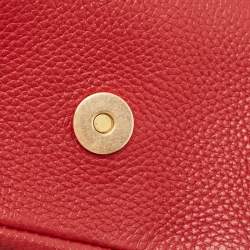 Pre Owned Tory Burch Red Leather Chelsea Flap Shoulder Bag