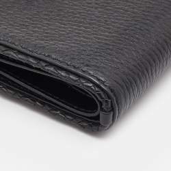 Pre Owned Tory Burch Black Leather Tassel Zip Bifold Wallet