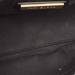 Pre Owned Tory Burch Black Leather Small Farida Fleming Charm Shoulder Bag