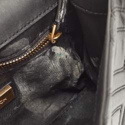 Pre Owned Tory Burch Black Leather Small Farida Fleming Charm Shoulder Bag