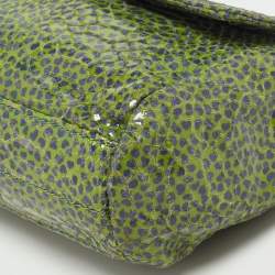 Tory Burch Green Python Print Laminate Leather Shoulder Bag