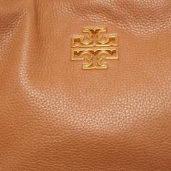Pre Owned Tory Burch Brown Leather Small Britten Slouchy Tote