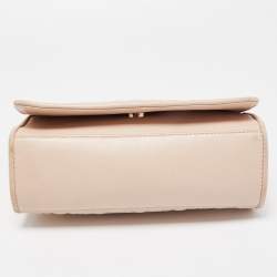 Pre Owned Tory Burch Light Pink Leather Medium Fleming Shoulder Bag