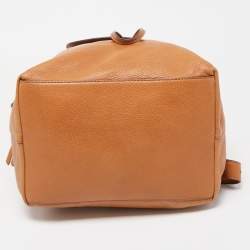 Pre Owned Tory Burch Brown Leather Brody Backpack