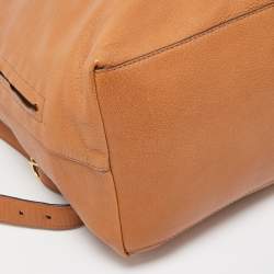 Pre Owned Tory Burch Brown Leather Brody Backpack