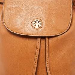 Pre Owned Tory Burch Brown Leather Brody Backpack