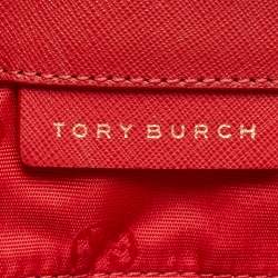 Tory Burch Red Leather Large York Buckle Shopper Tote