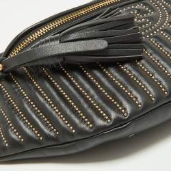 Pre Owned Tory Burch Black Studded Fleming Studded Belt Bag