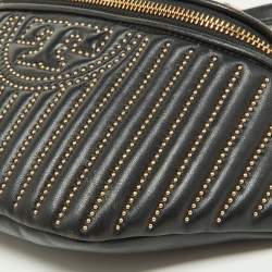 Pre Owned Tory Burch Black Studded Fleming Studded Belt Bag