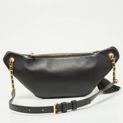 Pre Owned Tory Burch Black Studded Fleming Studded Belt Bag