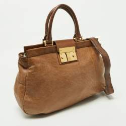 Pre Owned Tory Burch Brown Leather Satchel