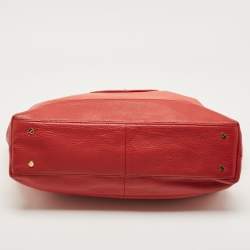 Pre Owned Tory Burch Red Leather Ella Tote