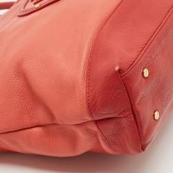 Pre Owned Tory Burch Red Leather Ella Tote